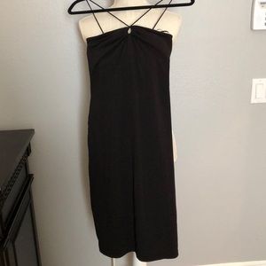 Sexy black cotton dress.